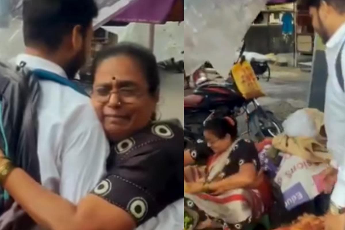 Viral Video : सब्जी बेचने वाली लिपटकर रोने लगी बेटे से, पति की मौत के बाद हार नहीं मानते हुए बनाया सीए