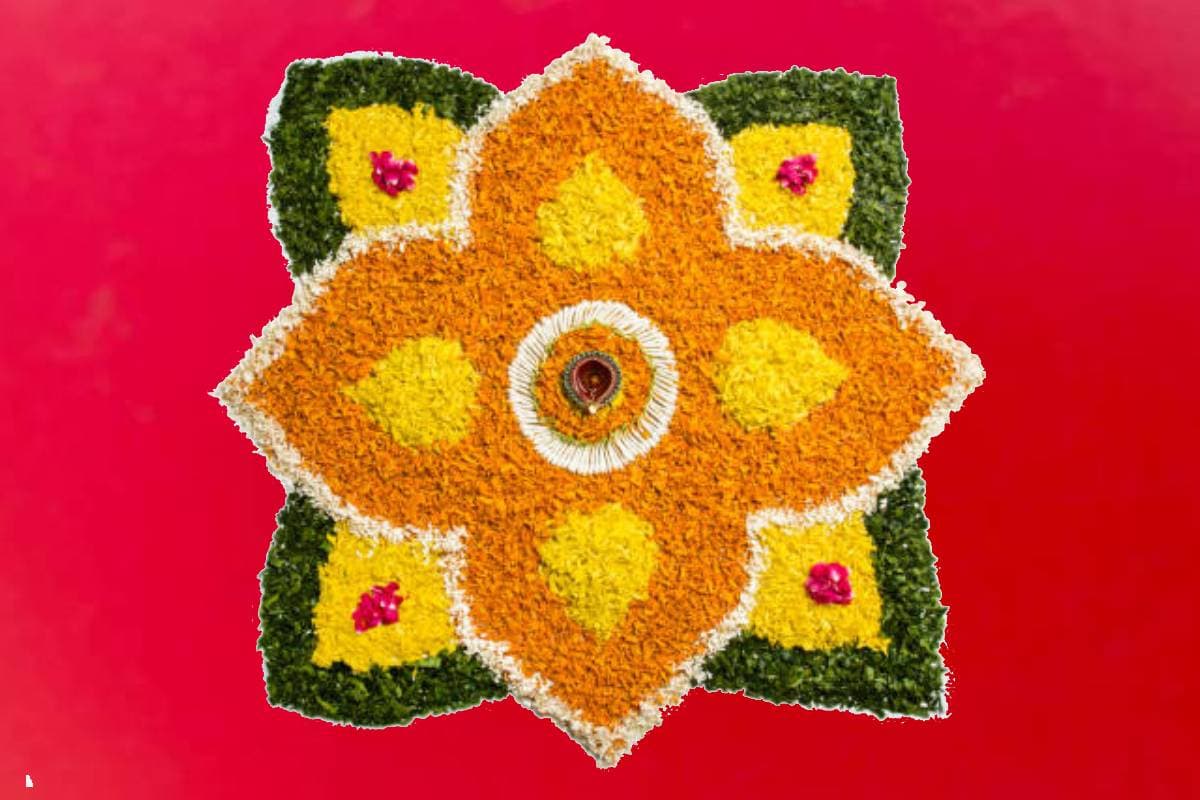Flower Rangoli design: 10 सबसे आसान फूलों वाली रंगोली, यहां है कुछ बेस्ट डिजाइन