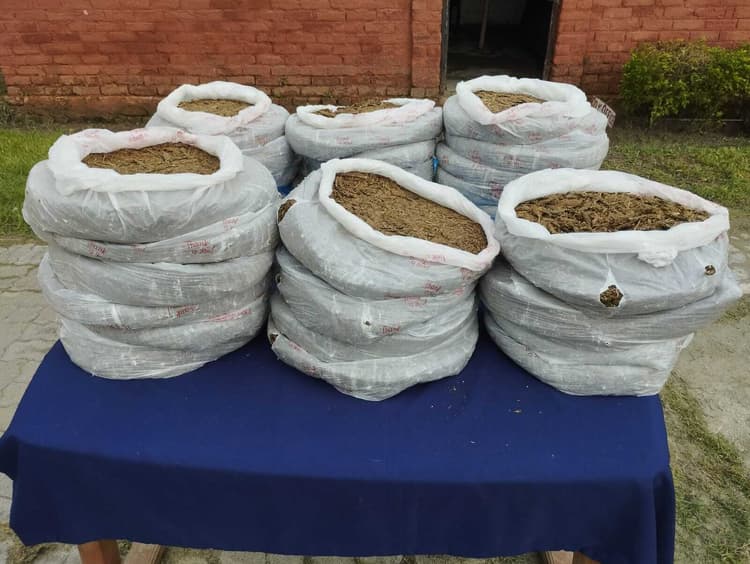 30 किलो गांजा जब्त, तस्कर नदी में कूदकर फरार