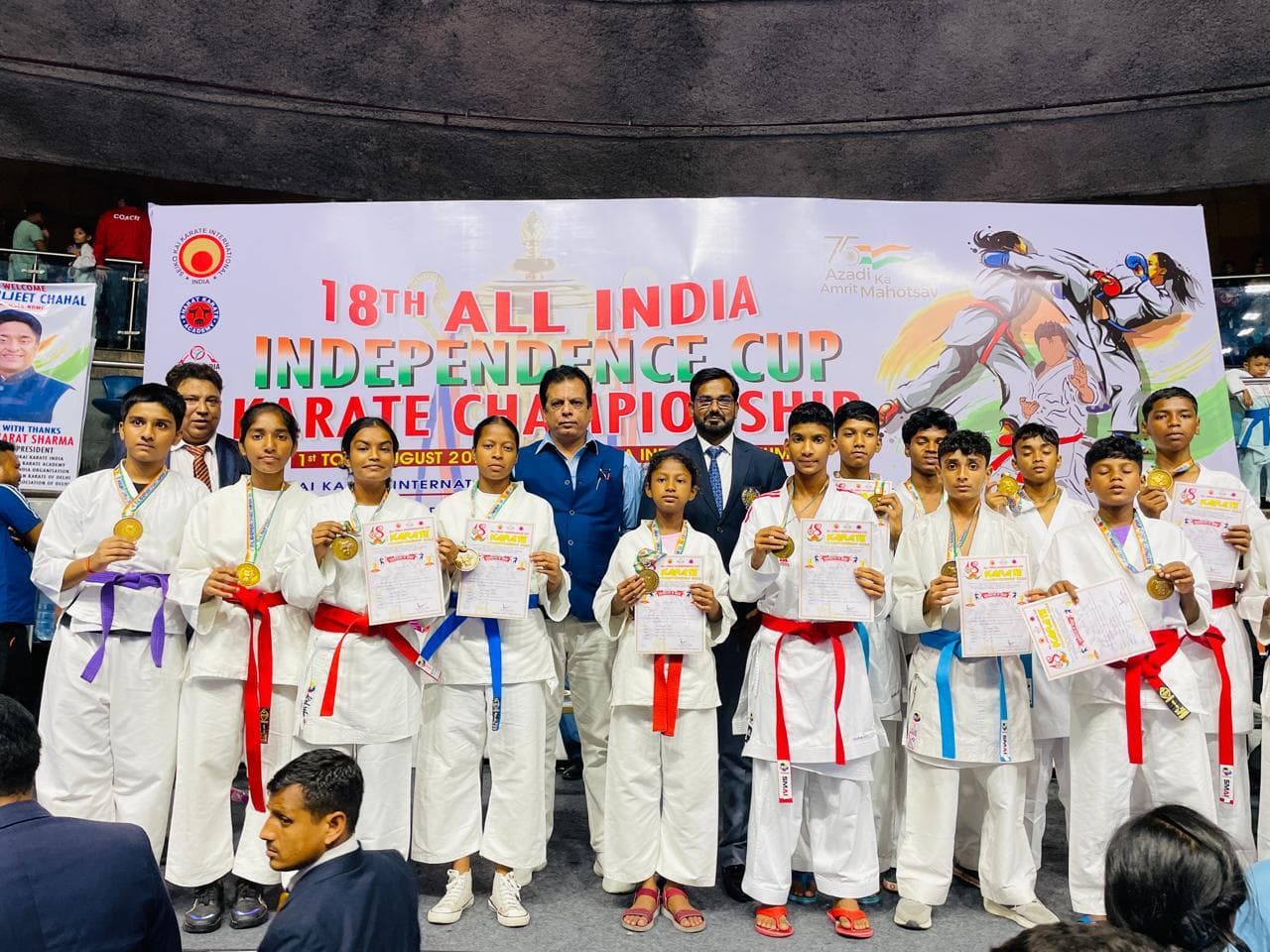 Karate : कराटे के पदक विजेताओं का हुआ स्वागत