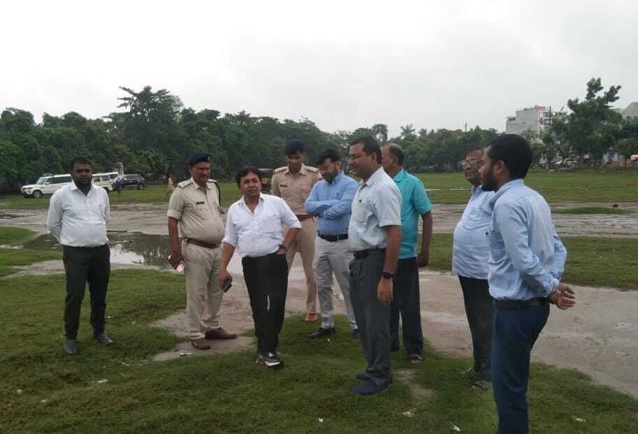 गांधी मैदान का एसडीएम ने लिया जायजा, जल निकासी का दिया निर्देश