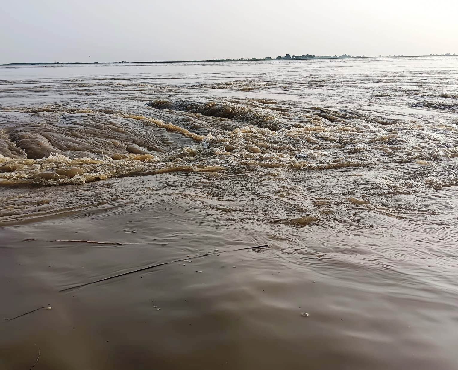 वार्निंग लेबल की ओर प्रति घंटा दो सेंटीमीटर की रफ्तार से बढ़ रहा गंगा का जलस्तर