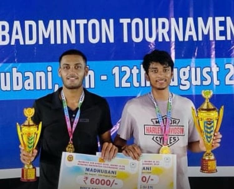 ऋषभ व सक्षम वत्स बने बिहार जूनियर युगल बैडमिंटन चैंपियन
