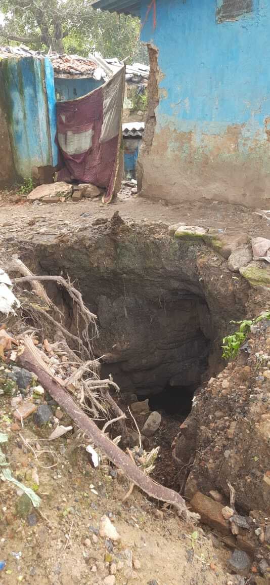 पांडेडीह 6 नंबर में बना गोफ, प्रबंधन ने दो परिवारों को किया शिफ्ट