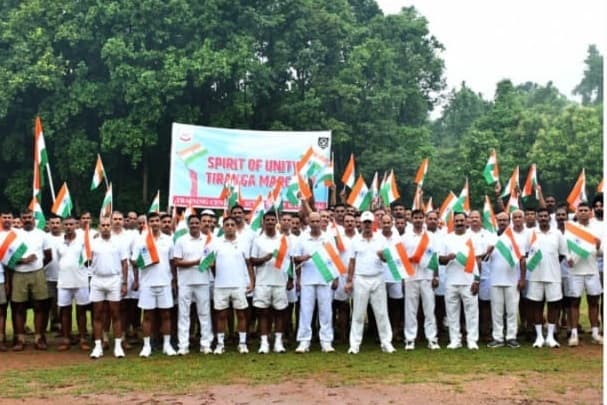 हर घर तिरंगा मार्च रैली निकाली, जवानों ने किया जागरूक