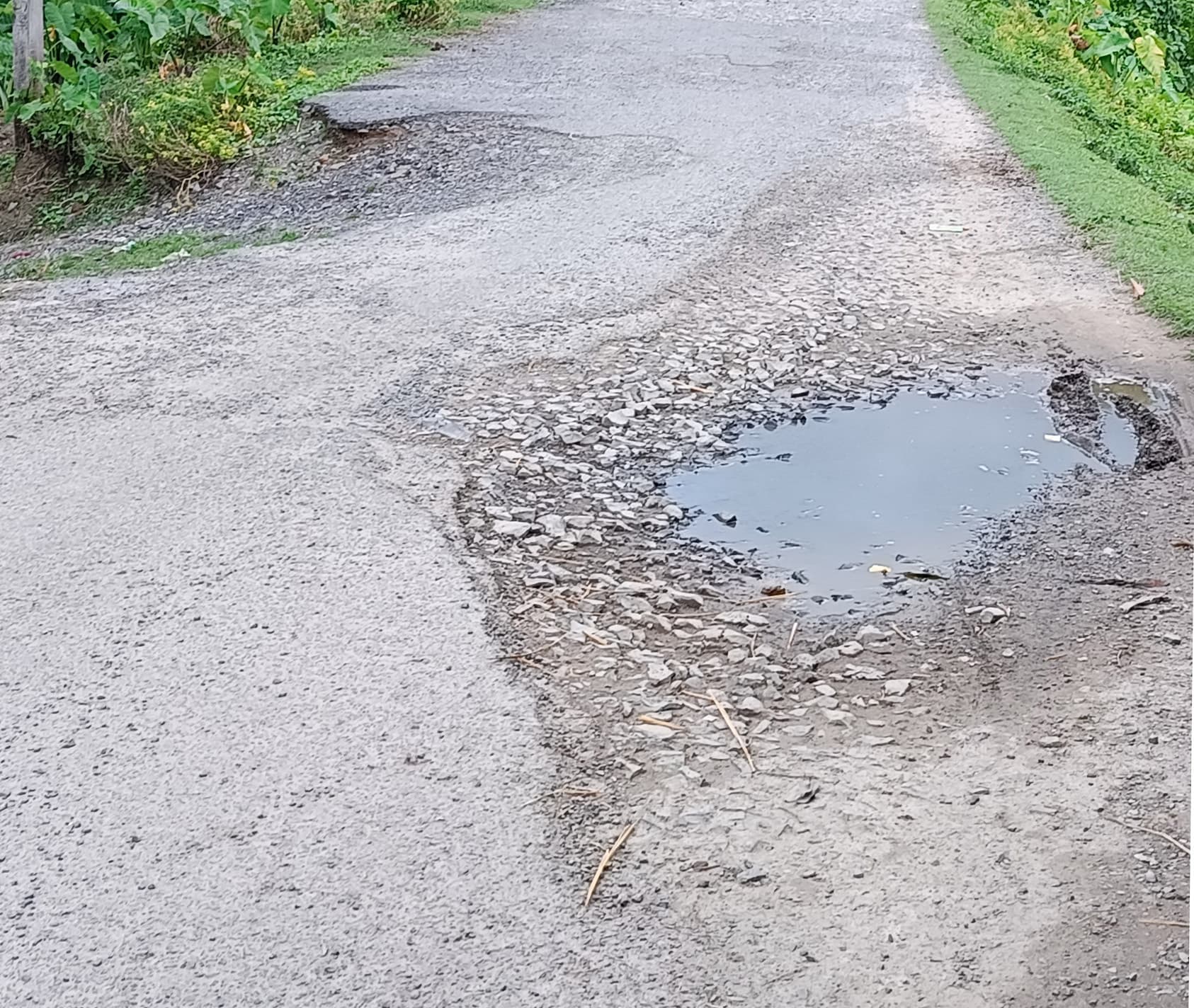 शीशाबाड़ी गांव से मीरपुर हाट जानेवाली सड़क जर्जर