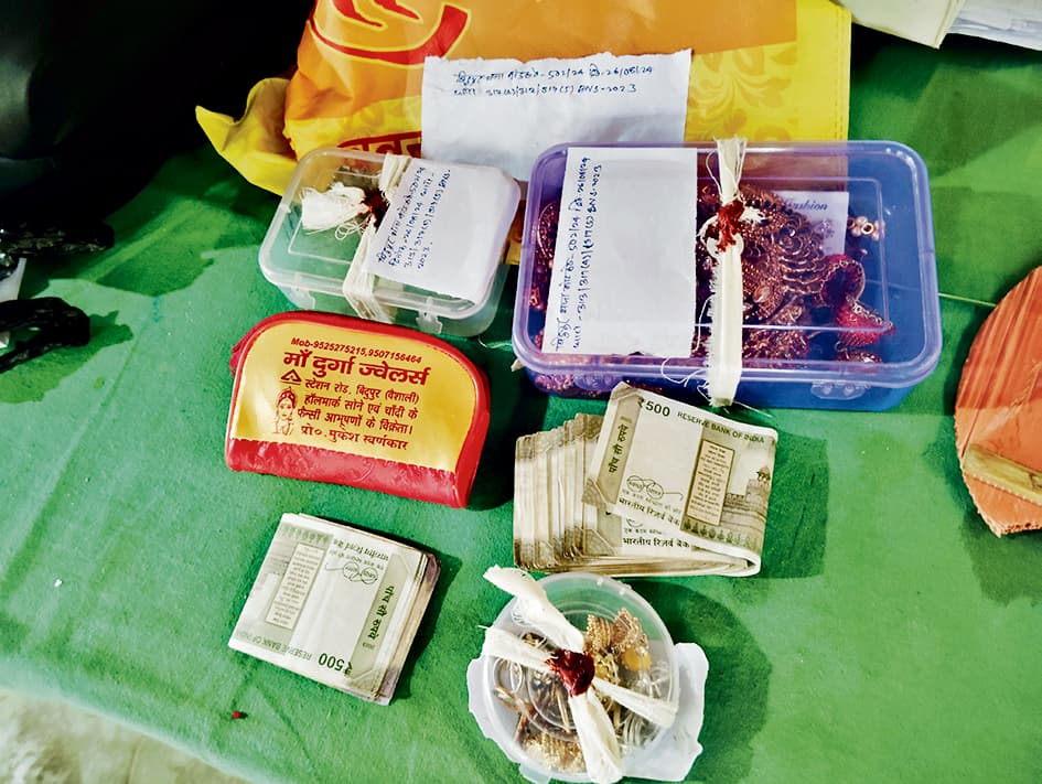 चोरी का सामान बंटवारा कर रहे चार चोर धराये नकद समेत लाखों रुपये के आभूषण बरामद