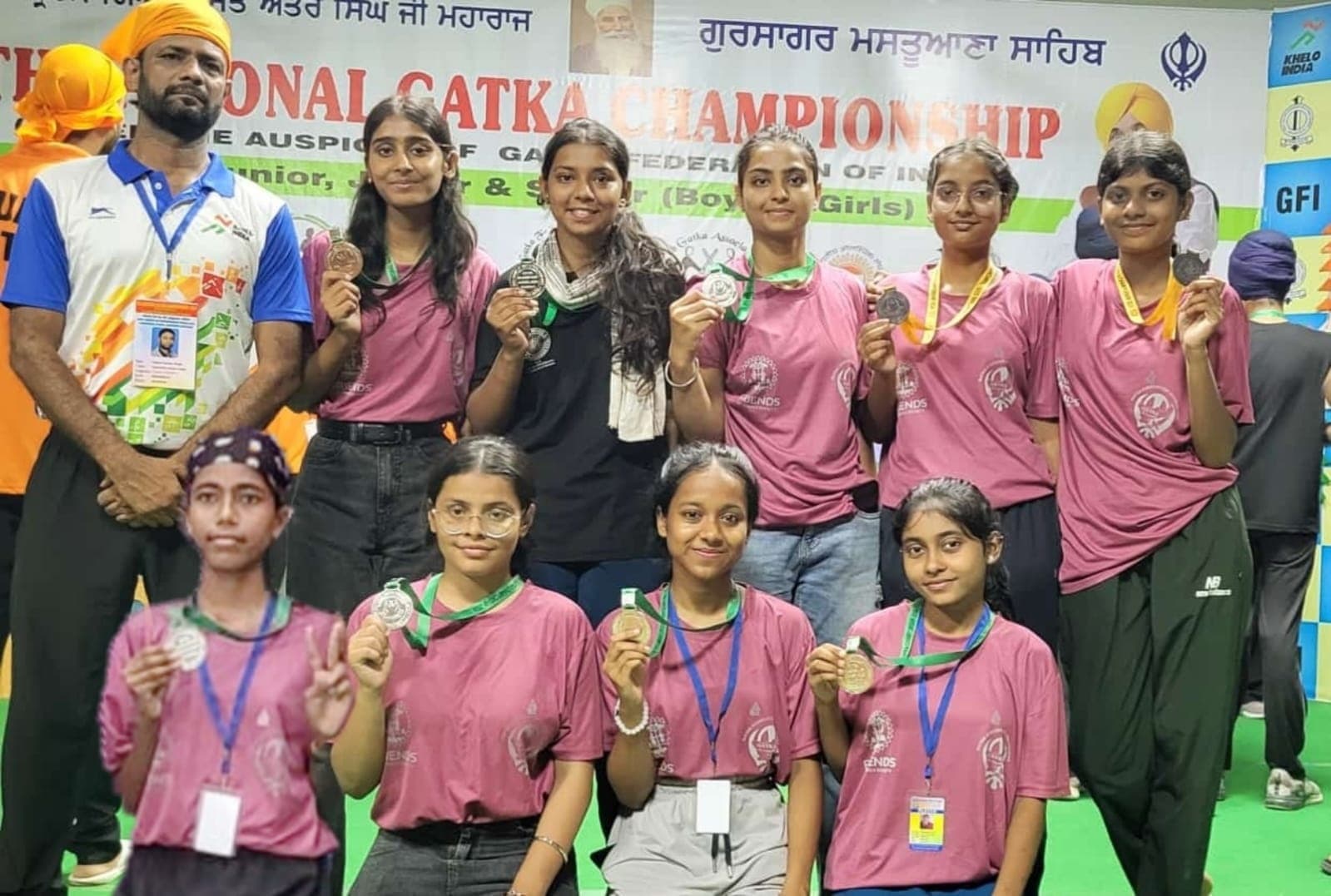 राष्ट्रीय गतका प्रतियोगिता में एमजीएम हायर सेकेंडरी स्कूल के खिलाड़ियों ने जीते नौ मेडल