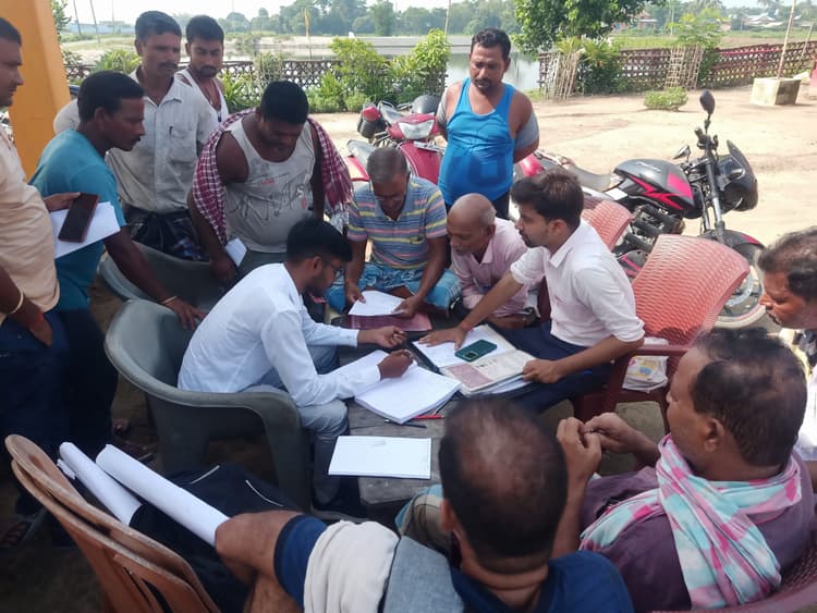 सैफगंज पंचायत में जमीन सर्वे प्रारंभ