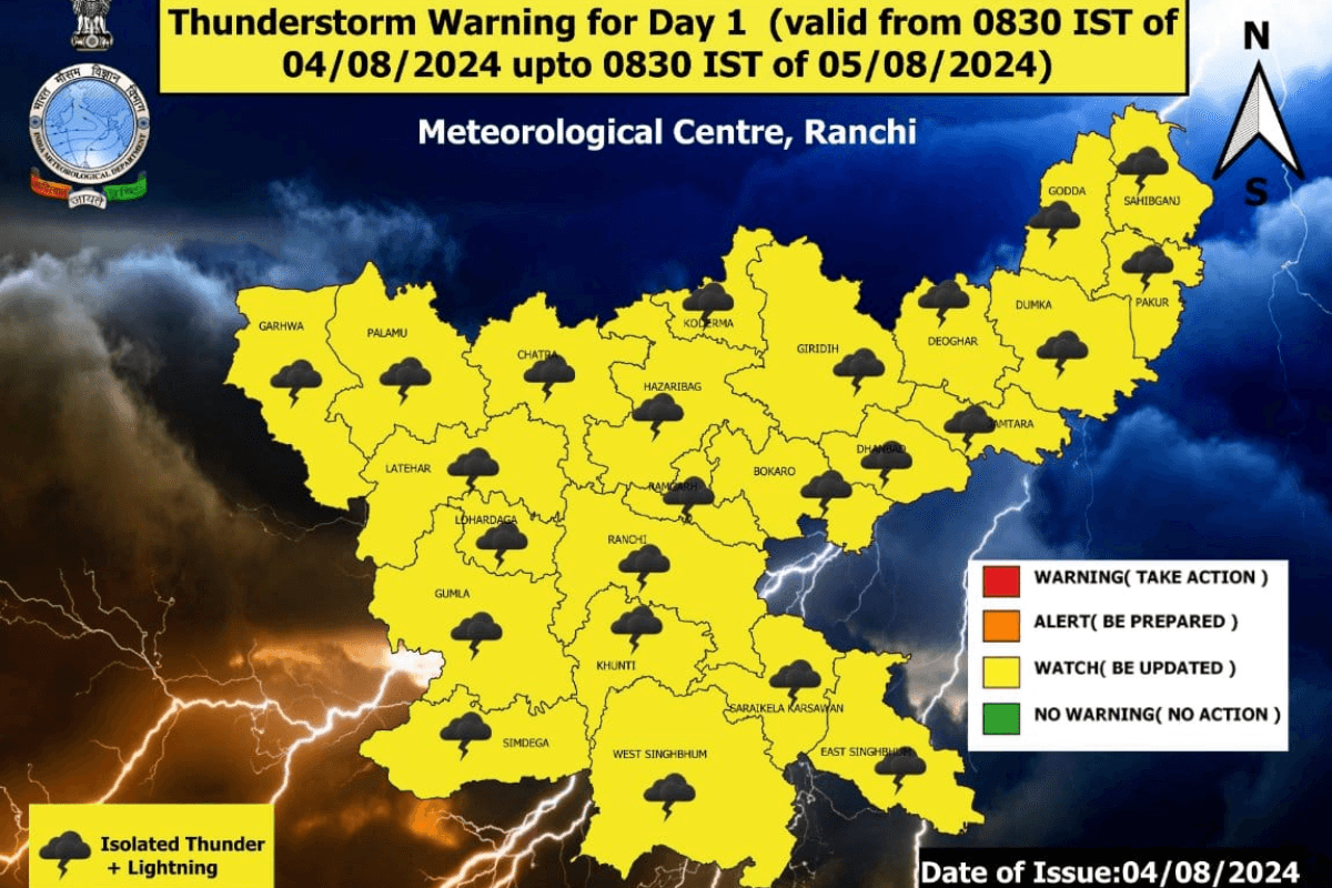 Jharkhand Rain Alert: झारखंड में अभी नहीं थमेगी बारिश, मौसम विभाग ने जारी किया येलो अलर्ट