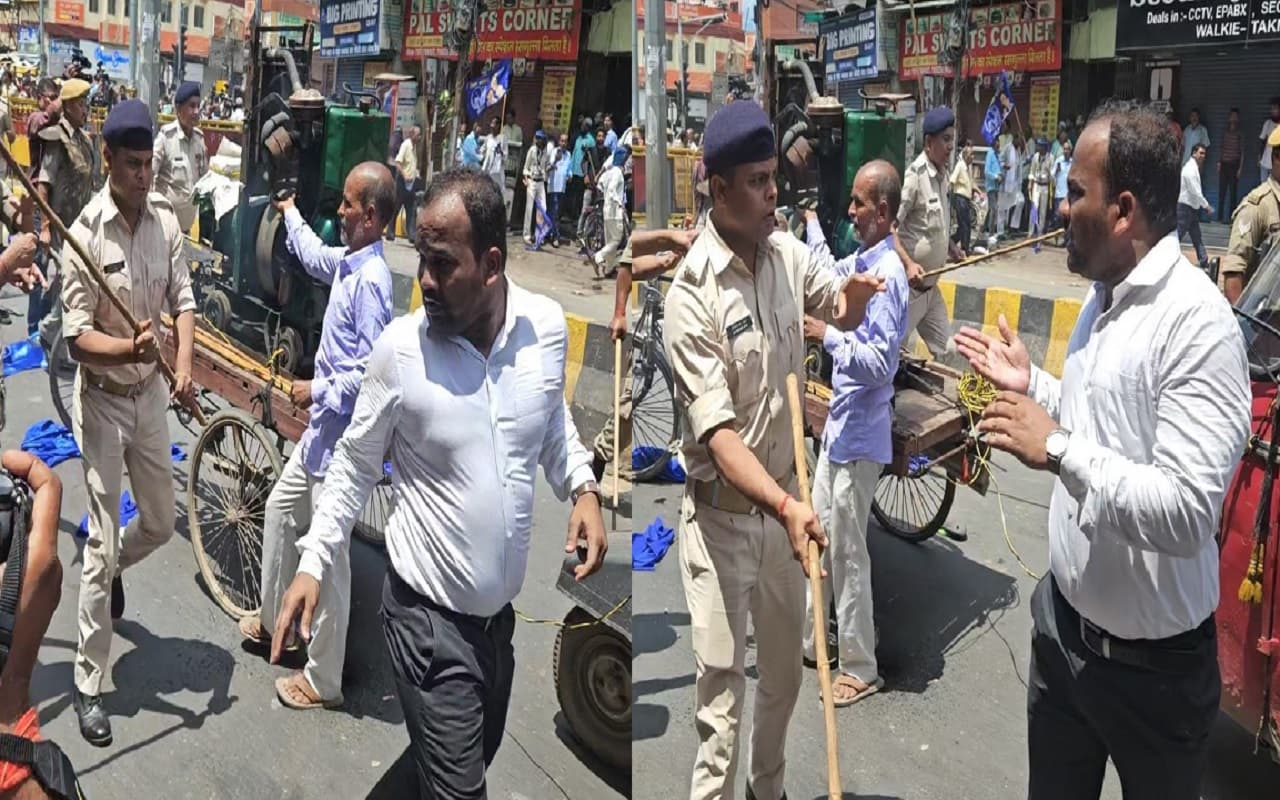 VIDEO: पटना में SDM साहेब को ही दनादन लाठी दे बैठे सिपाही जी, भारत बंद के दौरान देखिए क्या हुआ...