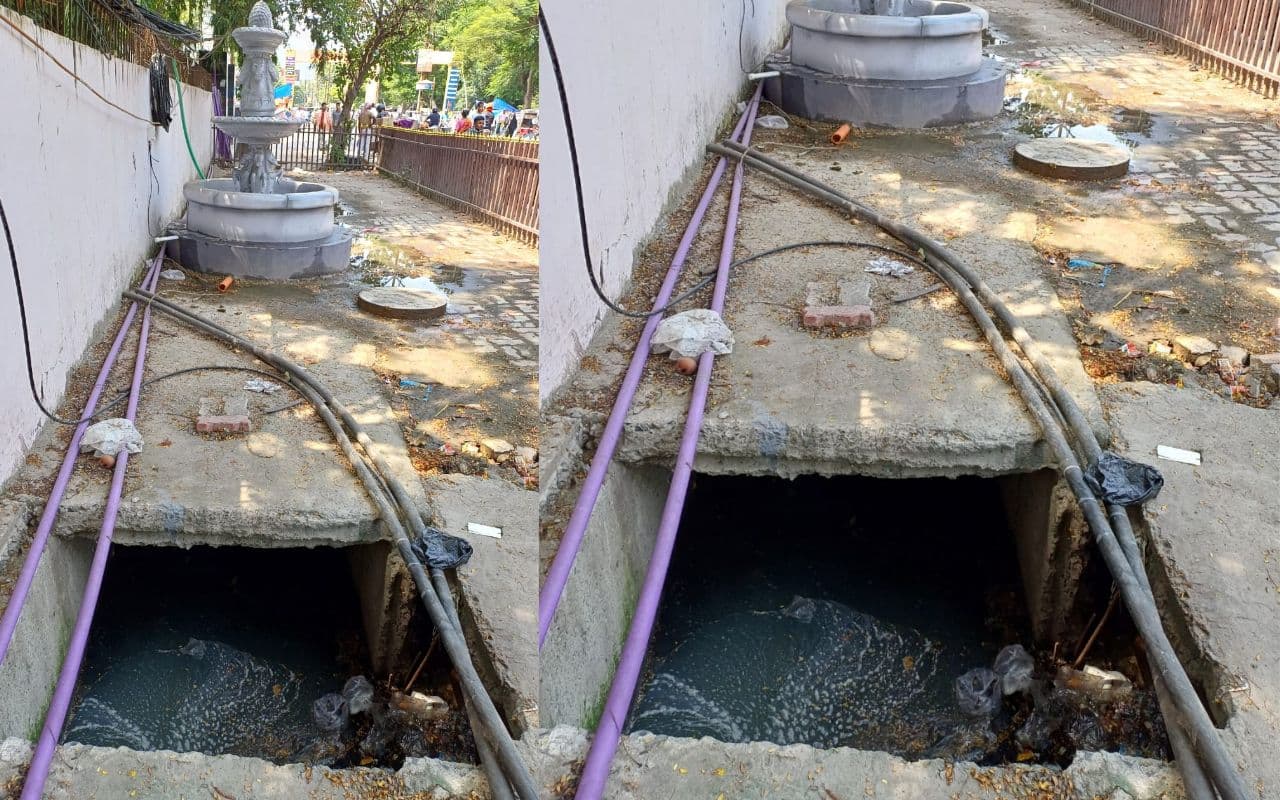 Bihar News: मुजफ्फरपुर में कलेक्ट्रेट से लेकर बैंक रोड तक के सरपट सड़क पर सीवरेज का जानलेवा गड्ढा