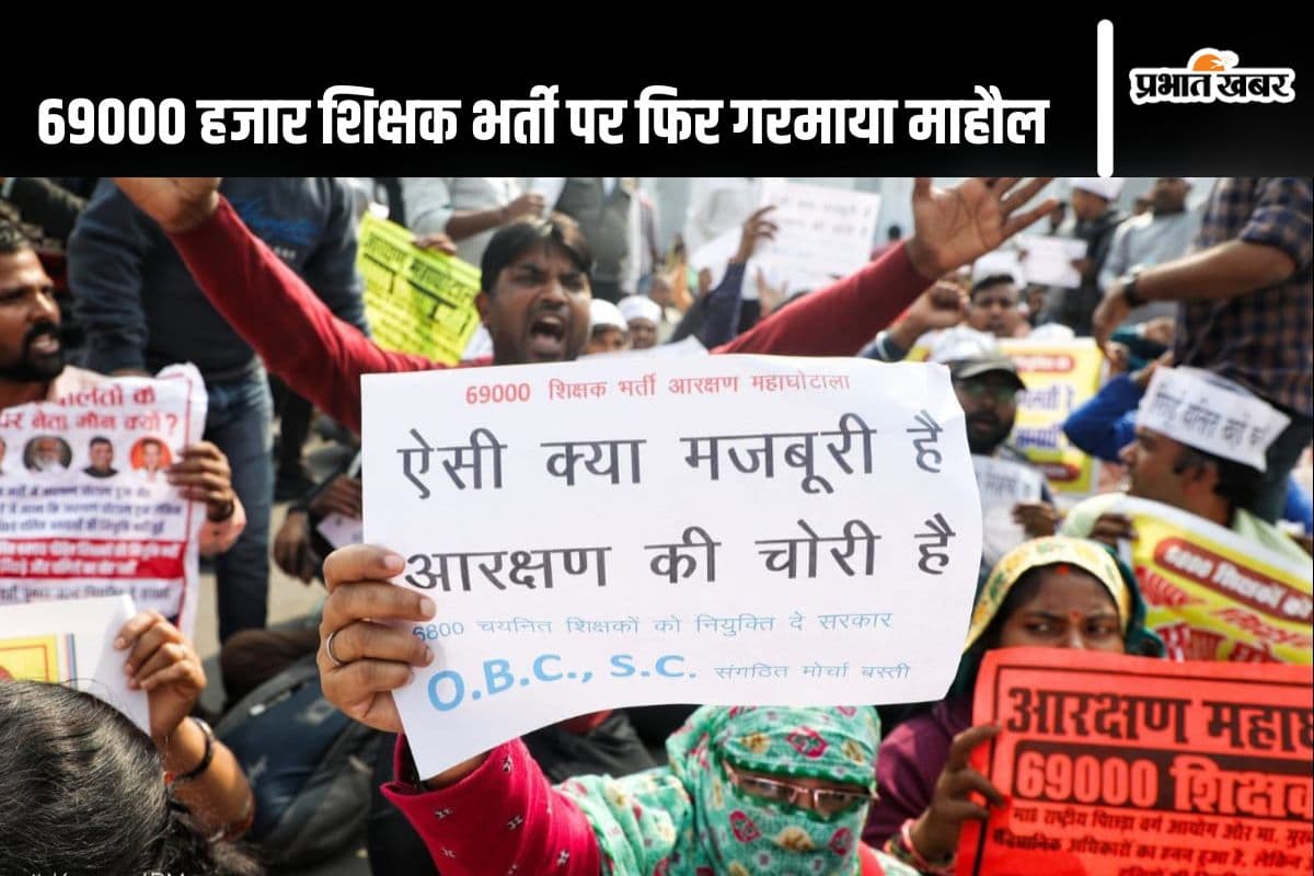 UP News: 69000 हजार शिक्षक भर्ती पर फिर गरमाया माहौल, अनुप्रिया पटेल के आवास के बाहर अभ्यर्थियों का प्रर्दशन जारी