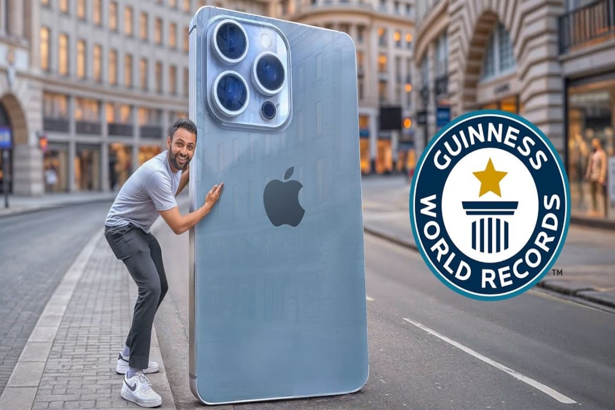 Sabse Bada iPhone: भारतीय मूल के यूट्यूबर ने बना डाला 7 फीट का आईफोन, गिनीज बुक में दर्ज हुआ नाम