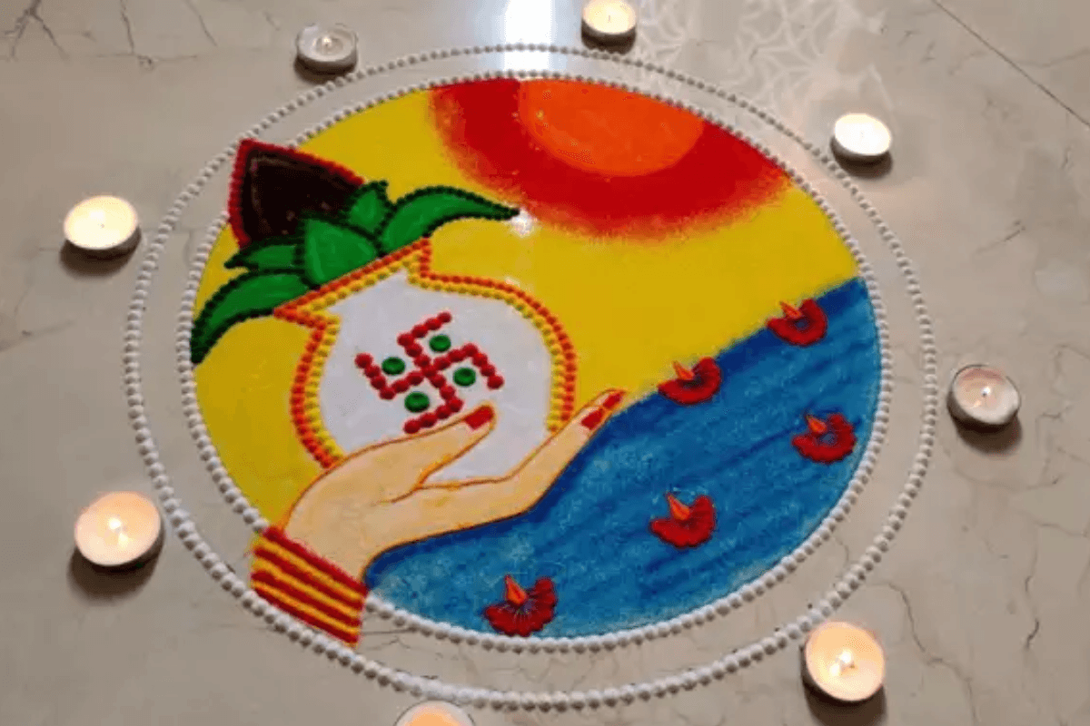 Navratri Rangoli Designs: नवरात्रि रंगोली से सजाएं घर और लाएं शुभता का आशीर्वाद