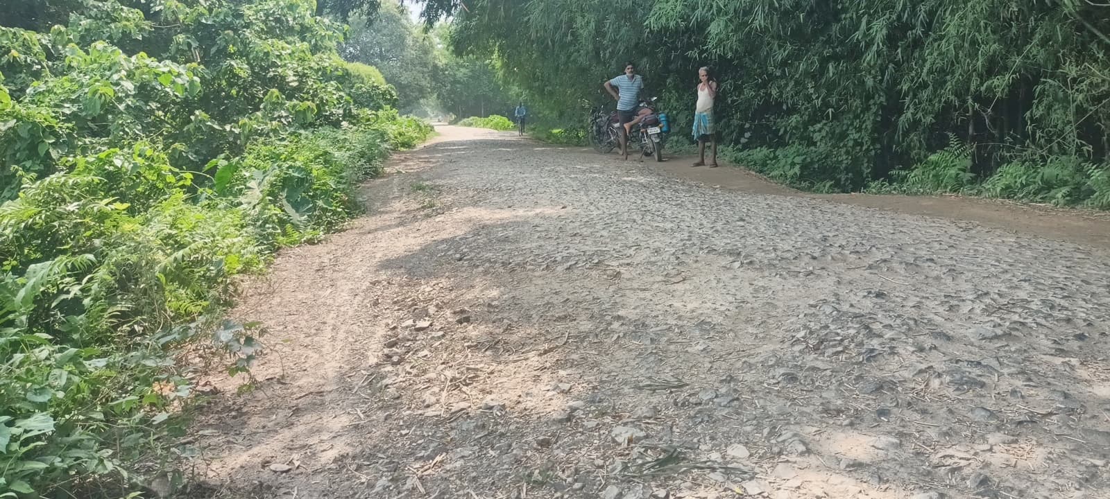 सड़क के लिए सड़क पर उतरे आक्रोशित ग्रामीण