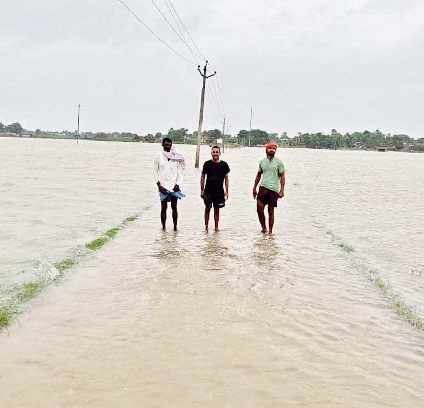 hajipur news. गंगा-गंडक के बढ़ते जलस्तर से दियारा पर बार फिर मंडराने लगा बाढ़ का खतरा