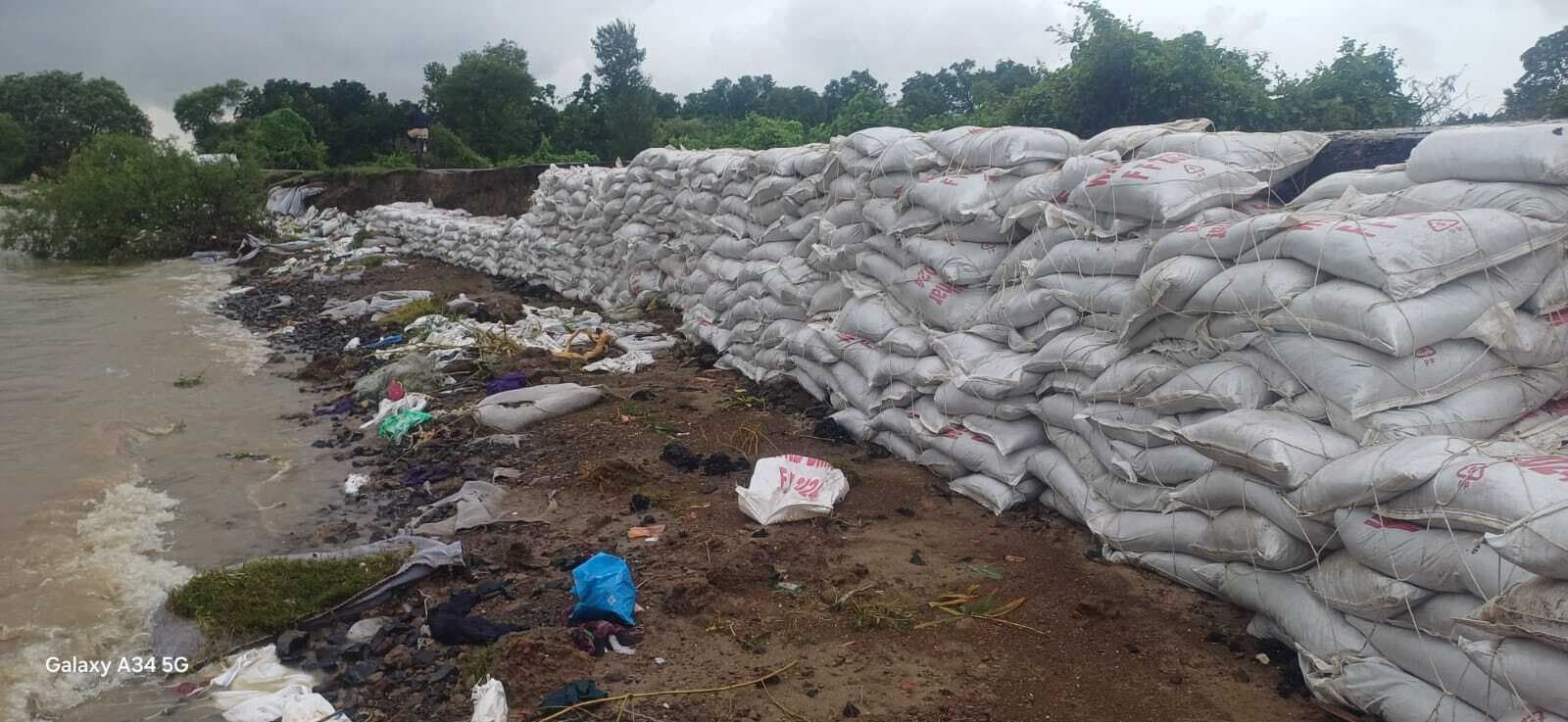 नयागांव रिंग बांध पर युद्ध स्तर पर बचाव कार्य जारी