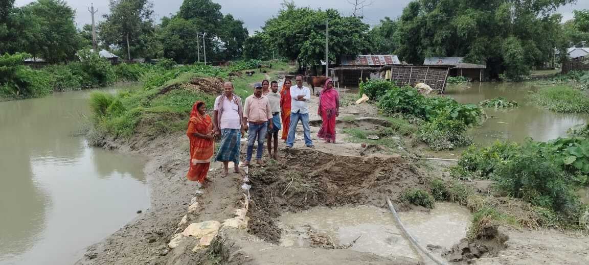 केजीडी नहर टूटने से दर्जनों किसान को हुआ नुकसान