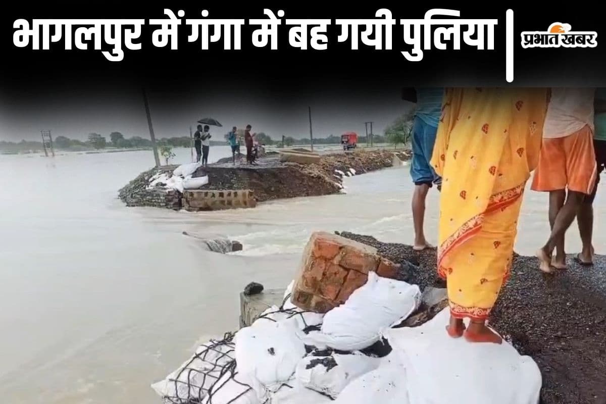 Bihar News: भागलपुर में ध्वस्त हुई पुलिया,  गंगा की तेज धार में समाने का वीडियो देखिए...