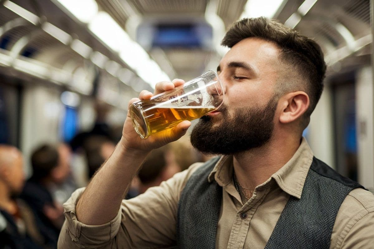 Drinking alcohol in train Drinking alcohol in train