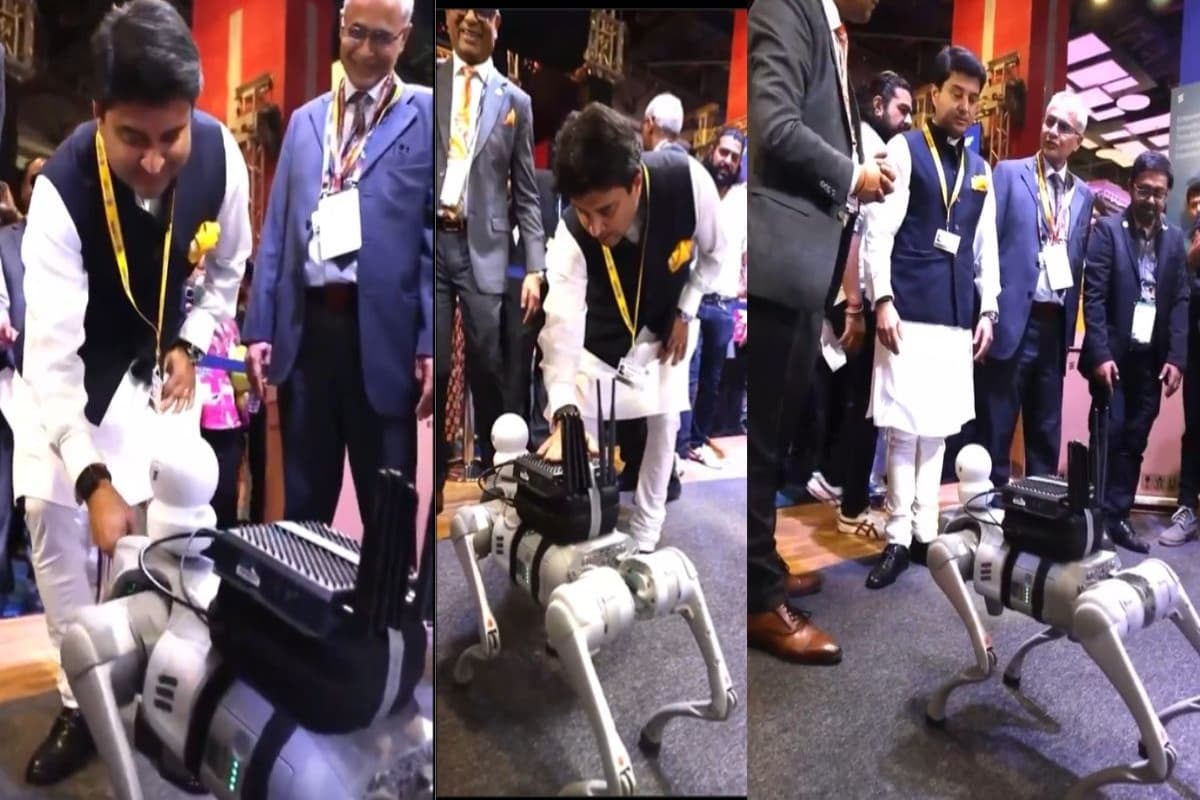 VIDEO: ज्योतिरादित्य सिंधिया ने रोबोटिक 5G Dog से किया इंटरैक्ट, X पर लिखा- मेरे नये दोस्त रॉकी से मिलिए