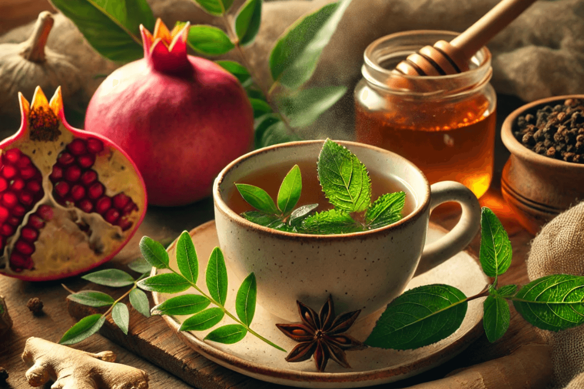 Pomegranate Leaves Kadha Recipe: गले में संक्रमण व खासी से बचाव करता है अनार की पत्तियों का काढ़ा Pomegranate Leaves Kadha Recipe: गले में संक्रमण व खासी से बचाव करता है अनार की पत्तियों का काढ़ा