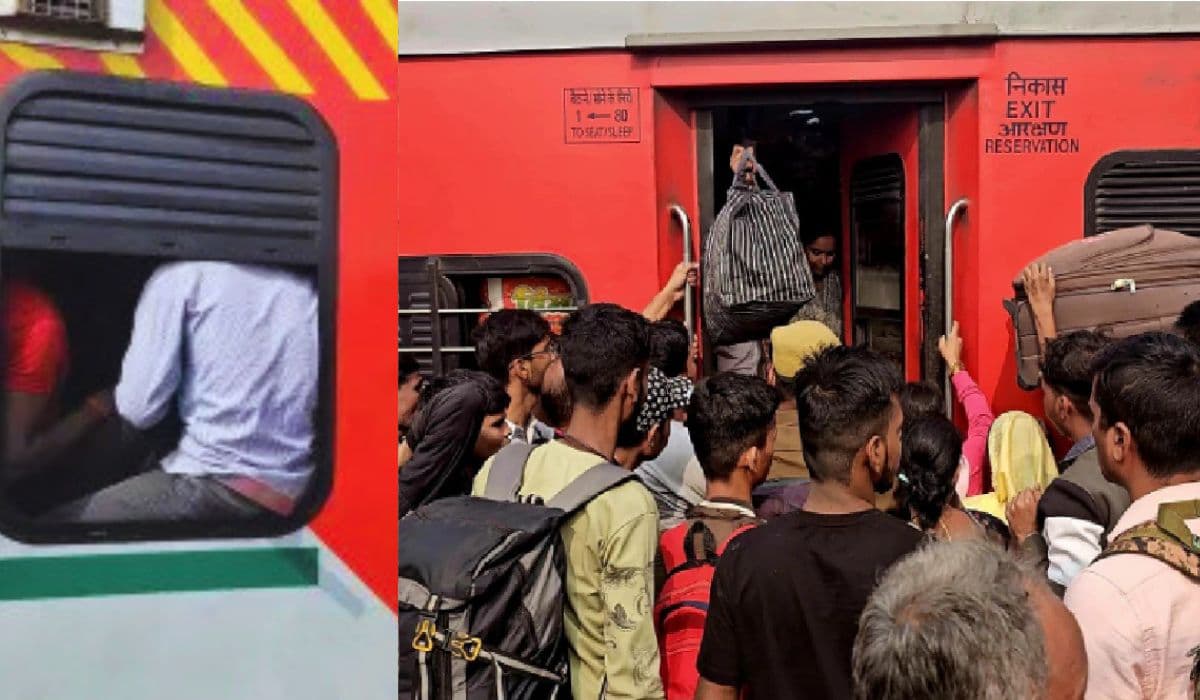 कोई टॉयलेट में खड़े, तो कोई पंखे से है लटका, छठ-दिवाली में ट्रेन से ऐसे पहुंच रहे लोग बिहार...