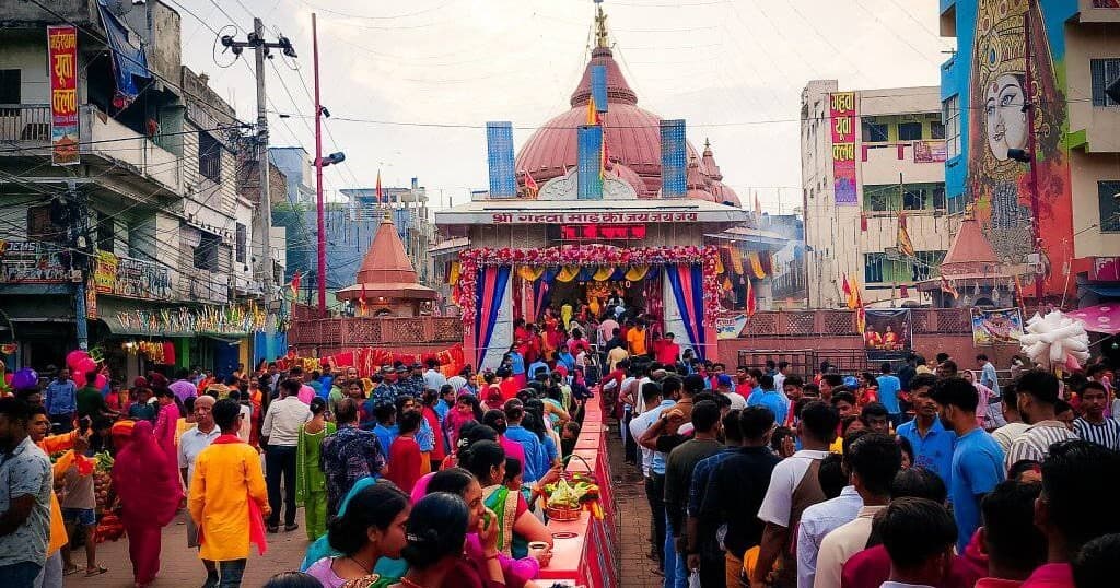 मंदिरों में दर्शन के लिए उमड़ रही भक्तों की भीड़