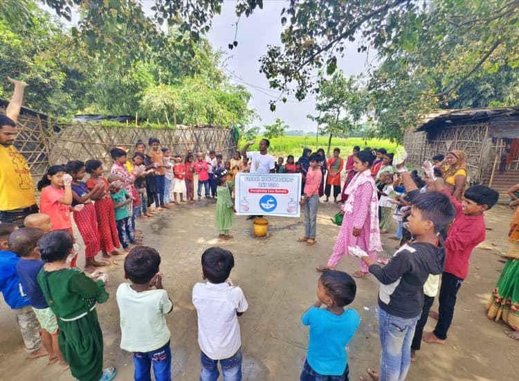 बच्चों को हाथ धुलाई के लिए किया जागरूक