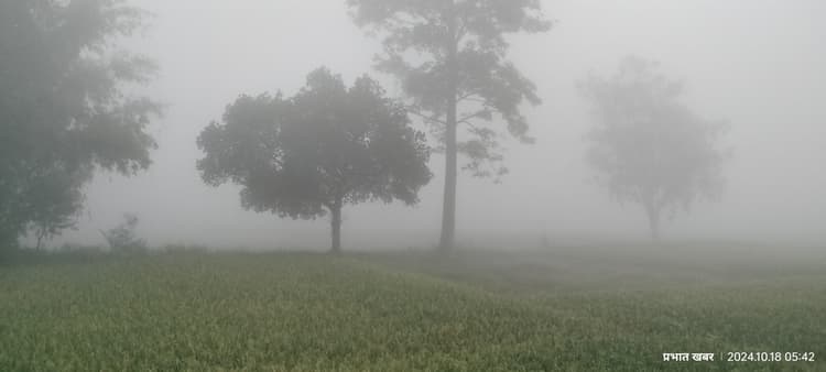 Giridih News:खोरीमहुआ में आसमान में छाया रहा कोहरा