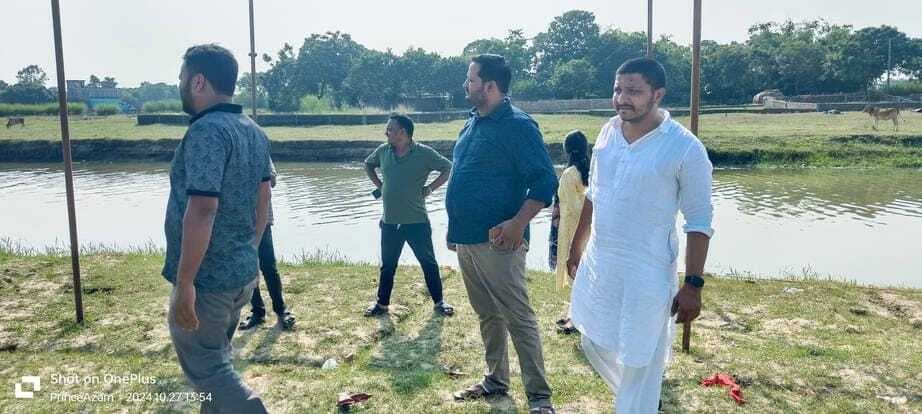 नगर पंचायत के कार्यपालक पदाधिकारी ने विभिन्न छठ घाटों को लिया जायजा