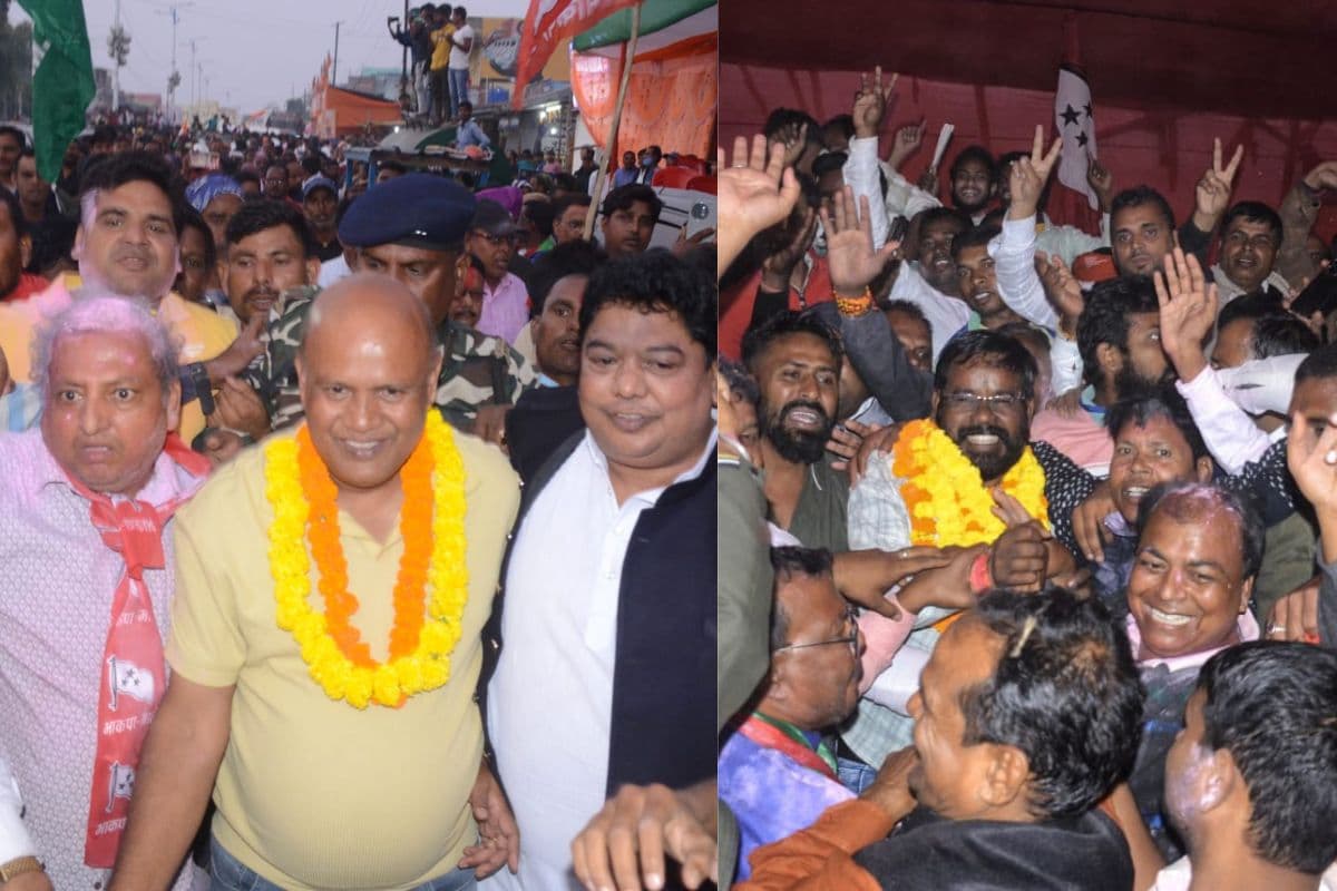 जीत के बाद समर्थकों के साथ अरूप चटर्जी और चंद्रदेव महतो जीत के बाद समर्थकों के साथ अरूप चटर्जी और चंद्रदेव महतो