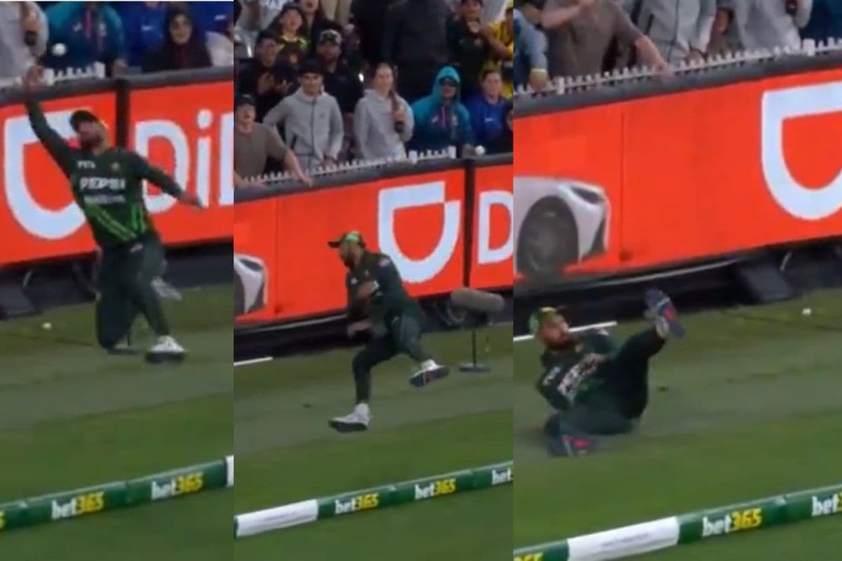 Aus vs Pak: वीडियो देखेंः बाज की तरह झपट्टा मारकर इरफान ने बाउंड्री के बाहर से खींची गेंद, देखते रह गए कंगारू