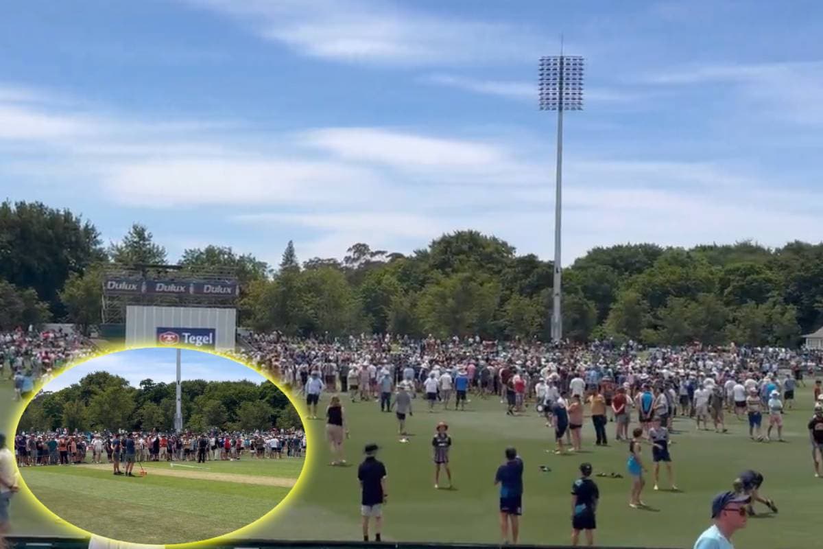 Eng vs NZ. Spectators entered on cricket ground