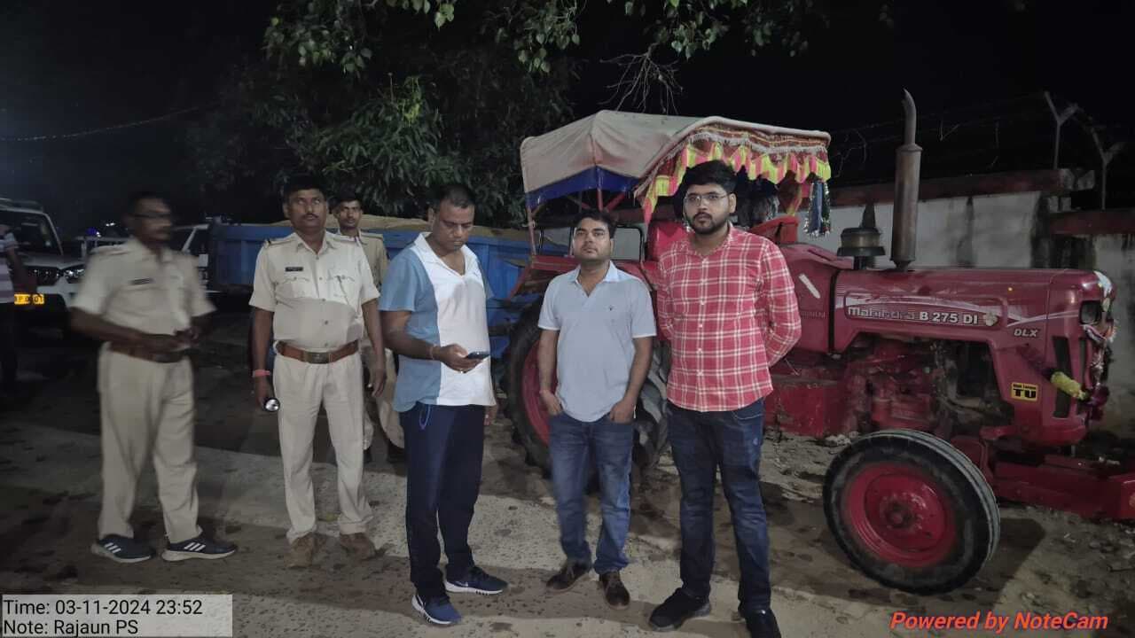 बालू लोडेड छह ट्रैक्टर जब्त, लगाया आठ लाख जुर्माना