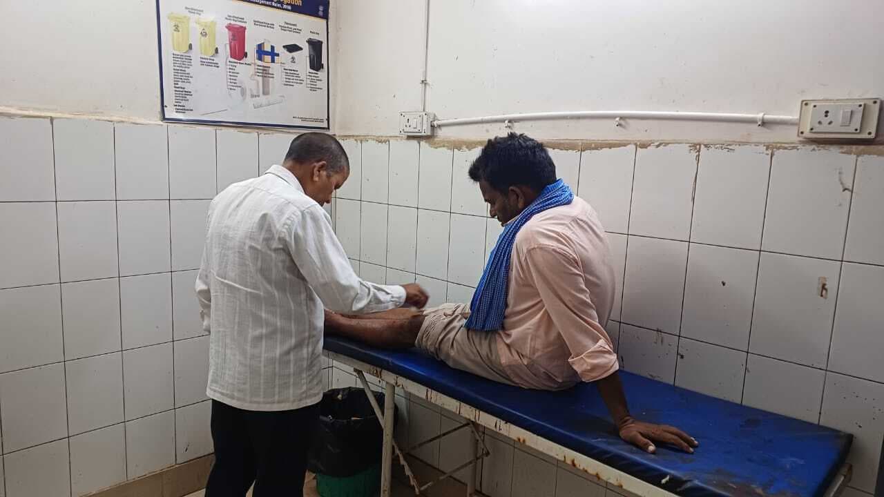 कार के धक्के से टोटो चालक घायल