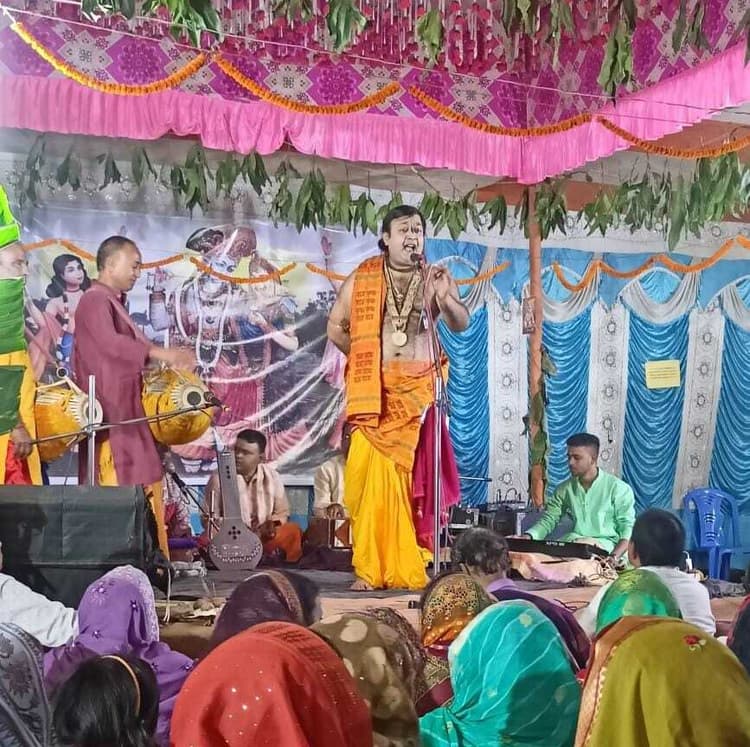 बाघमारा गांव में अखंड हरिनाम संकीर्तन से बह रही भक्ति का बयार