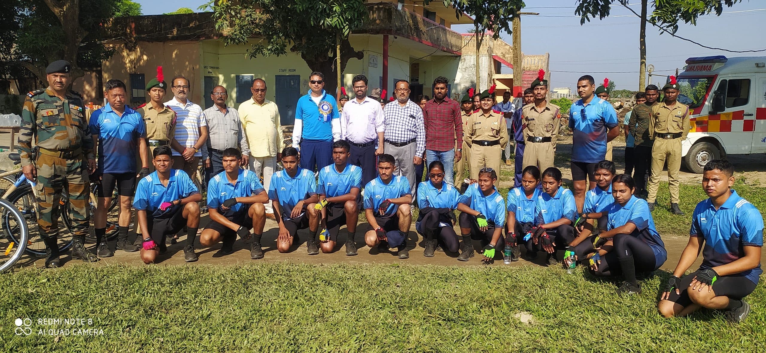 एनसीसी की साइक्लोथॉन टीम का स्वागत