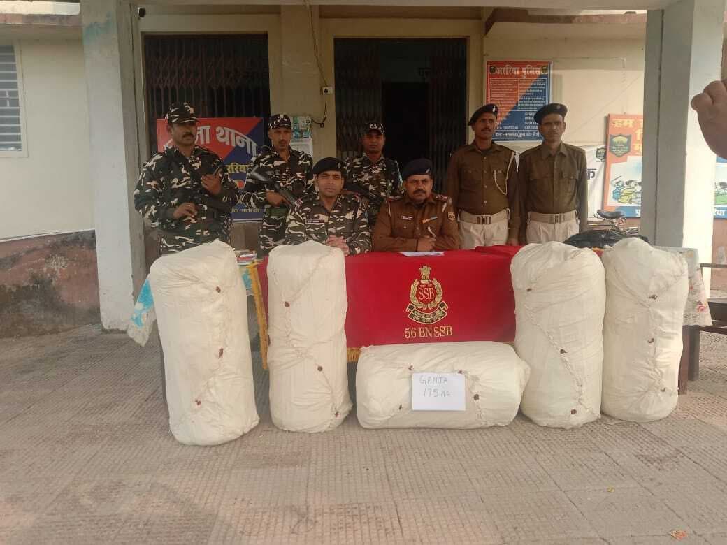 175 किलो गांजा जब्त, तस्कर फरार