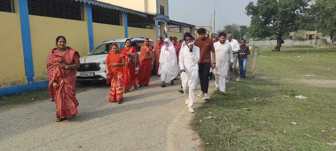 चार दिवसीय प्रवास के बाद राघोपुर के लिए विदा हुआ साध्वियों का जत्था