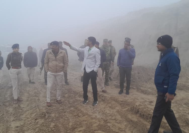 पहाड़पुर बागमती नदी में अवैध बालू खनन की सूचना पर की छापेमारी