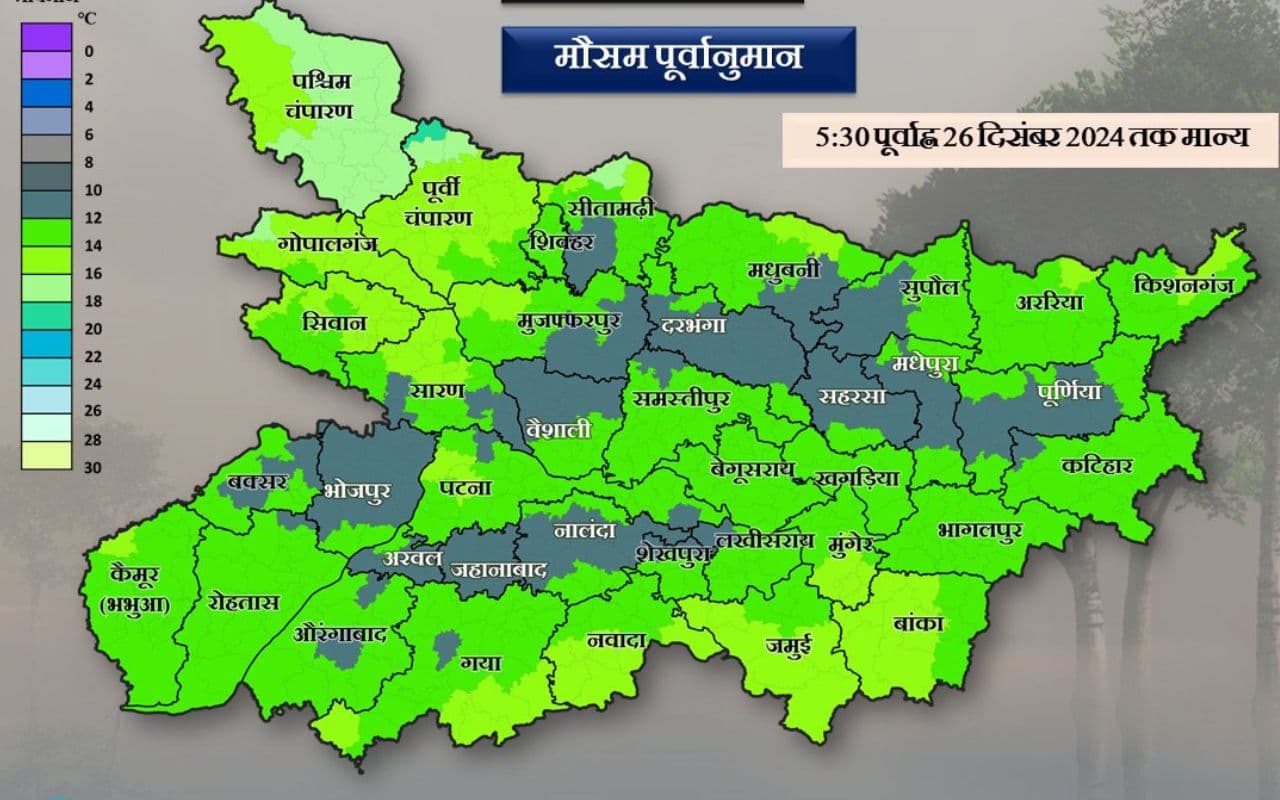 बिहार के इन 23 जिलों में दो दिन बाद मौसम होगा खराब, बारिश के साथ कोहरे और शीतलहर का अलर्ट, जानें Weather Update