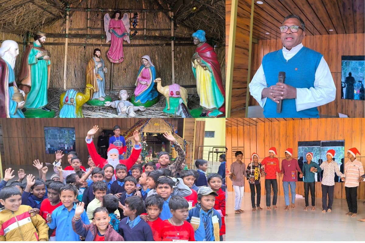 ख्रीस्त राजा चर्च में क्रिसमस गैदरिंग, फादर जैकब ने सांता क्लॉज को बताया उदारता का प्रतीक