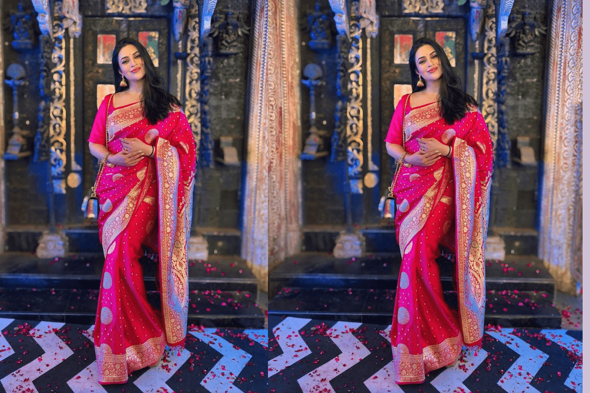 Divyanka Tripathi Pink Banarasi Saree Look: दिव्यांका त्रिपाठी का सिल्क बनारसी पिंक साड़ी लुक