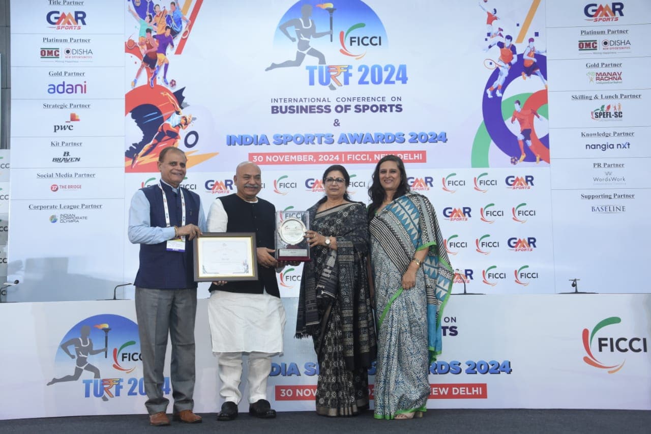 FICCI ने खो-खो फेडरेशन ऑफ इंडिया को "इंडिया स्पोर्ट्स अवार्ड 2024" से किया सम्मानित
