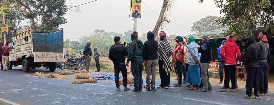 ट्रक के धक्के से साइकिल सवार मजदूर की मौत