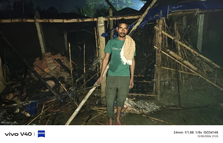 आग लगने से घर सहित सामान जलकर राख