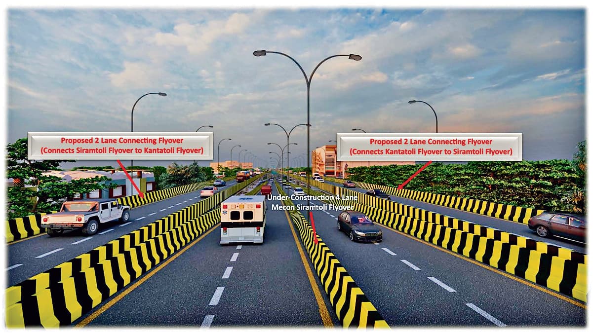 Ranchi news : कांटाटोली से सिरमटोली के बीच टू लेन का होगा कनेक्टिंग फ्लाइओवर