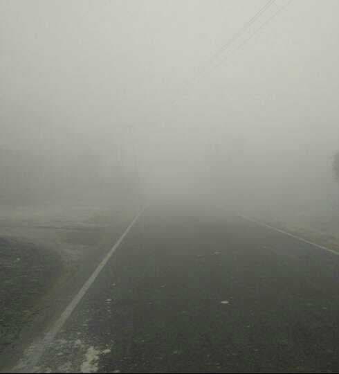 बिंदापाथर में सुबह से ही आसमान में छाये रहे घने कोहरे